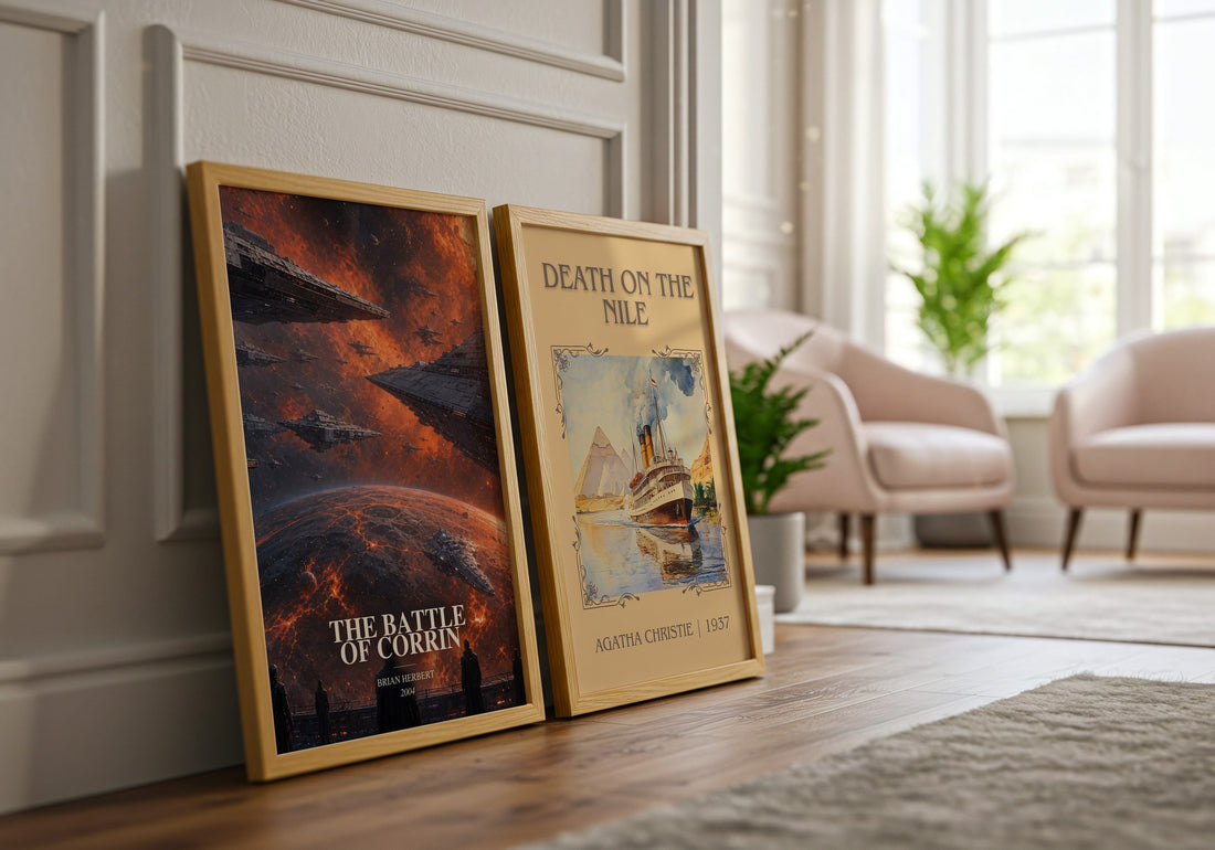 The Battle of Corrin watercolour print framed by window – literary home decor