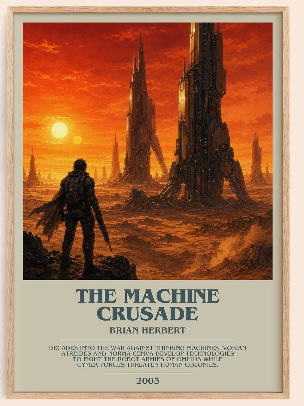 The Machine Crusade bookish book poster by Brian Herbert – framed literary art print