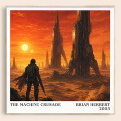 The Machine Crusade literary book poster by Brian Herbert – framed literary art print