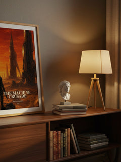 The Machine Crusade watercolour print on bookshelf – Brian Herbert fan gift