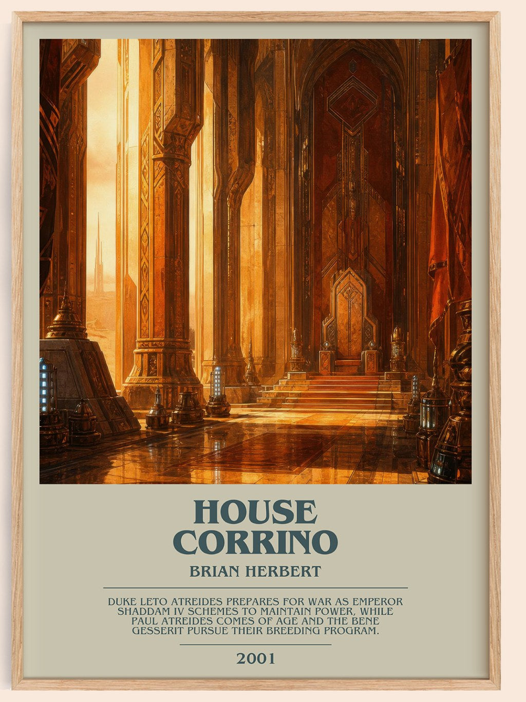 House Corrino bookish book poster by Brian Herbert – framed literary art print