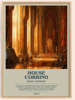 House Corrino bookish book poster by Brian Herbert – framed literary art print