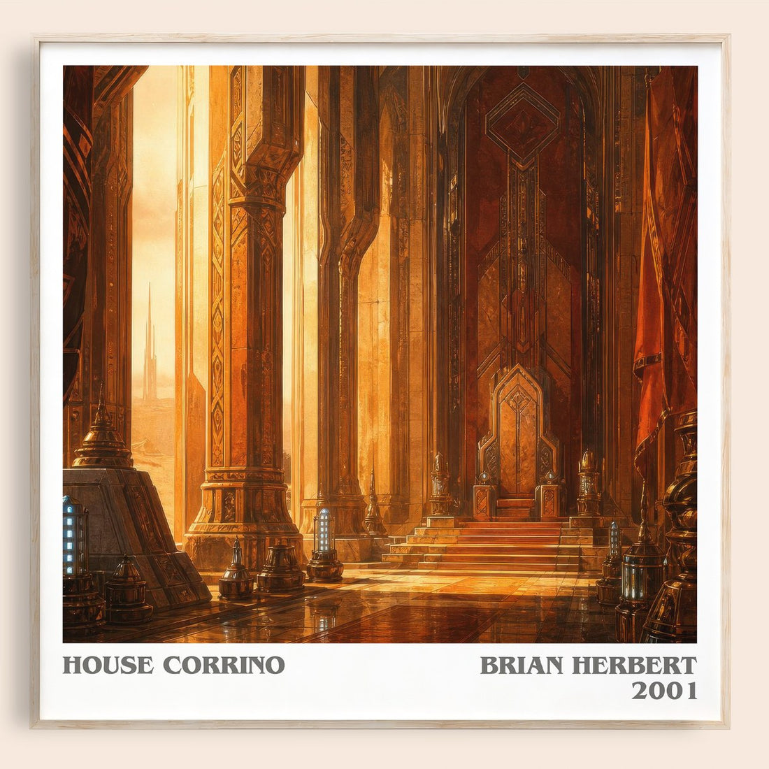 House Corrino literary book poster by Brian Herbert – framed literary art print