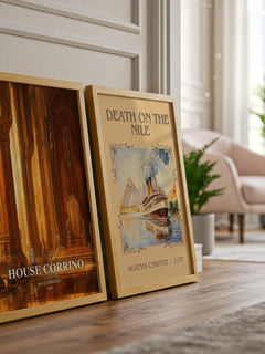 House Corrino watercolour print framed by window – literary home decor