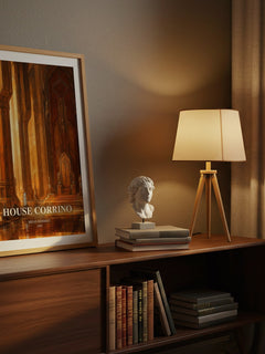 House Corrino watercolour print on bookshelf – Brian Herbert fan gift