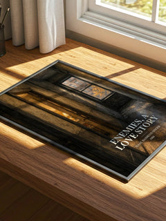 Enemies, a love story watercolour book poster framed on wall – literary fiction wall art