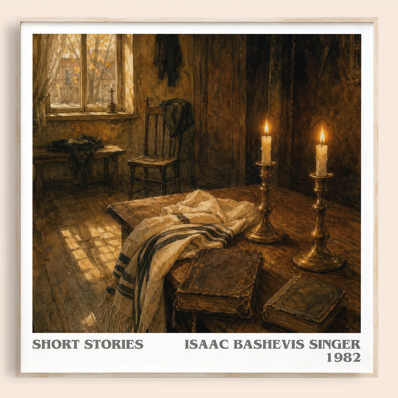 Short stories literary book poster by Isaac Bashevis Singer – framed literary art print