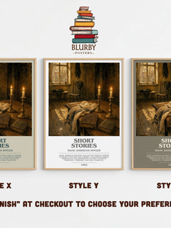 Short stories bookish print in frame leaning in hallway – literary fiction wall art