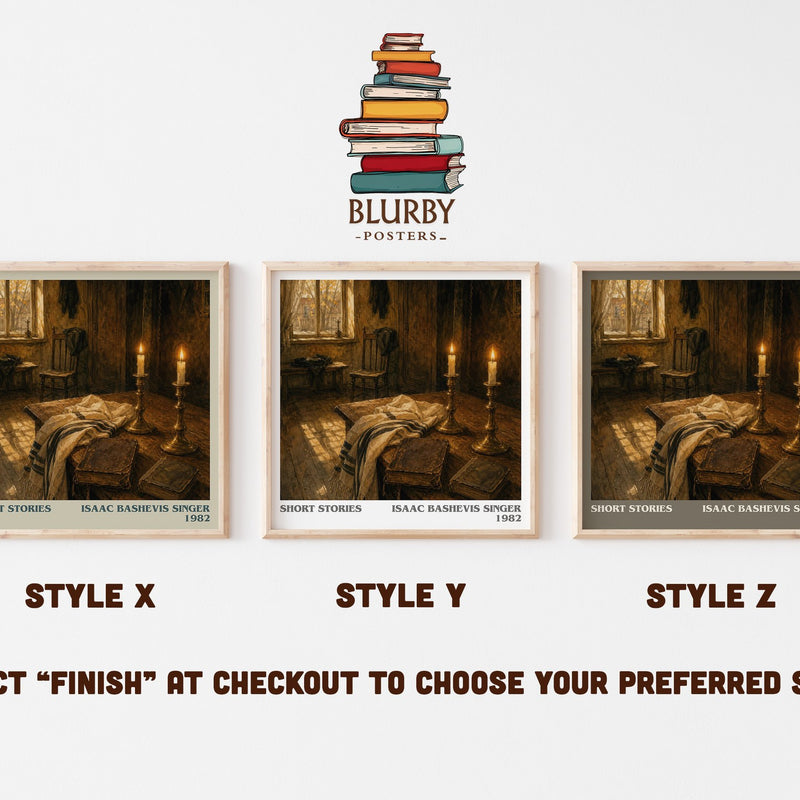 Short stories literary print in frame leaning in hallway – literary fiction wall art