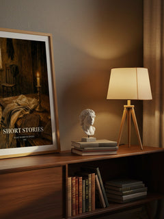 Short stories watercolour print on bookshelf – Isaac Bashevis Singer fan gift