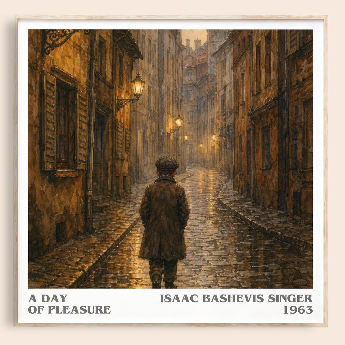 A day of pleasure literary book poster by Isaac Bashevis Singer – framed literary art print