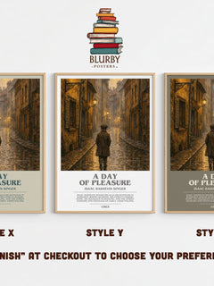 A day of pleasure bookish print in frame leaning in hallway – memoir wall art