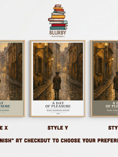A day of pleasure book cover print in frame leaning in hallway – memoir wall art