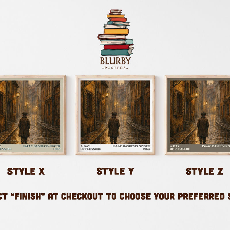 A day of pleasure literary print in frame leaning in hallway – memoir wall art