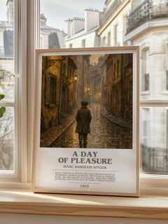 A day of pleasure bookish poster colour and style options – Isaac Bashevis Singer book art
