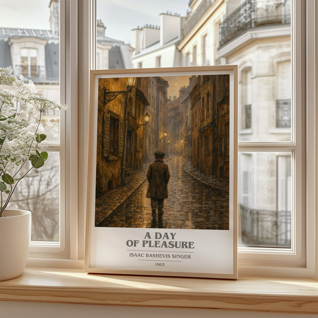 A day of pleasure book cover poster colour and style options – Isaac Bashevis Singer book art