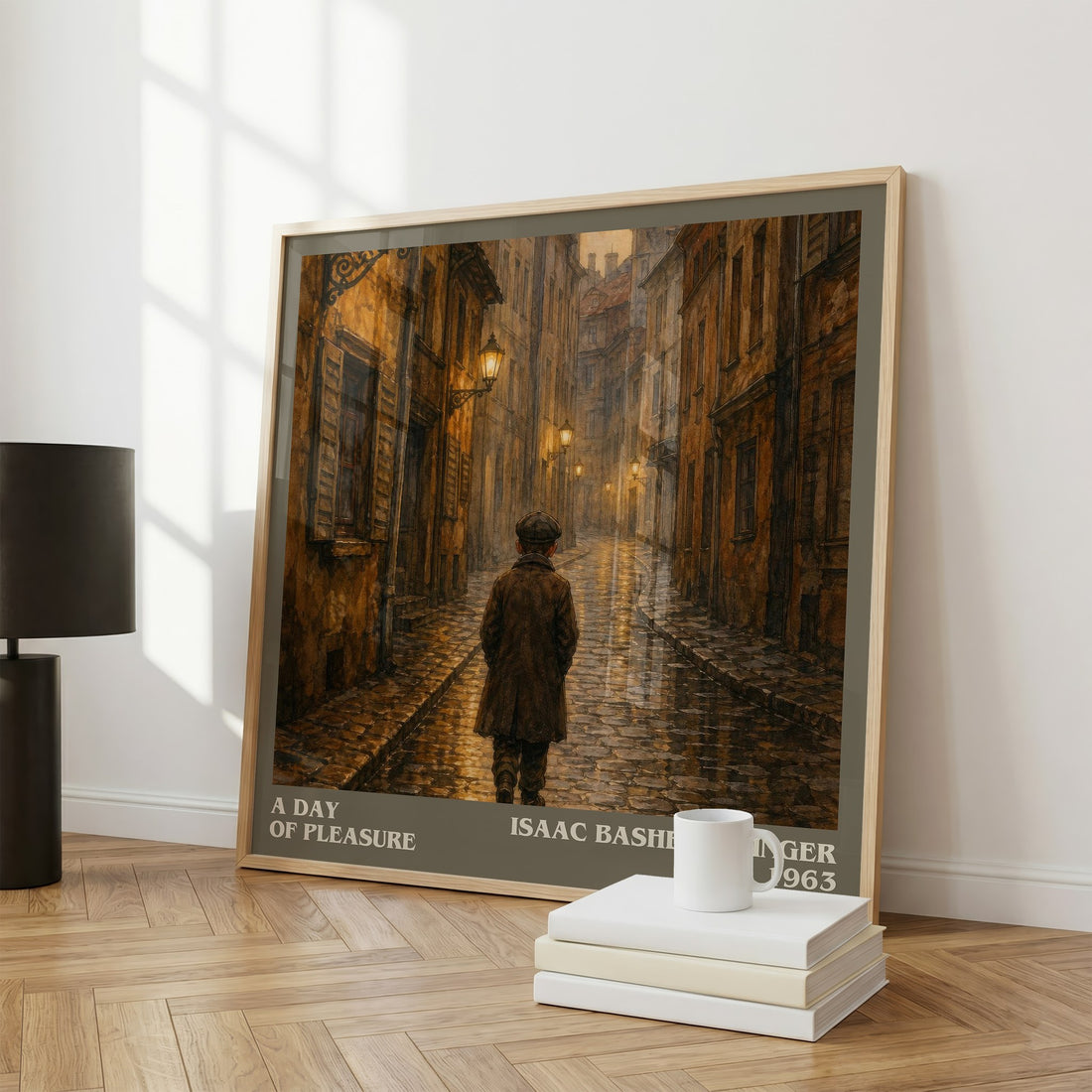 A day of pleasure literary print framed by window – literary home decor