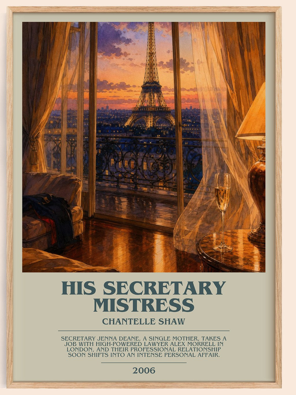 His Secretary Mistress bookish book poster by Chantelle Shaw – framed literary art print