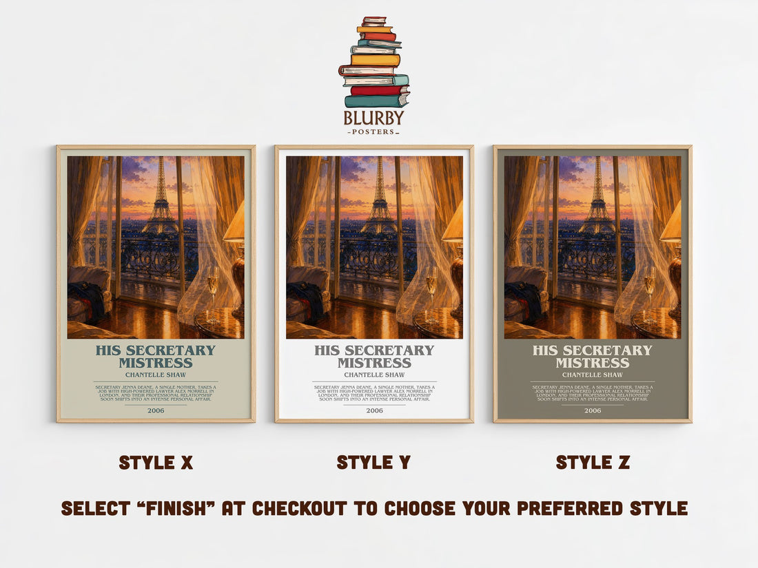 His Secretary Mistress bookish print in frame leaning in hallway – romance wall art (mockup)