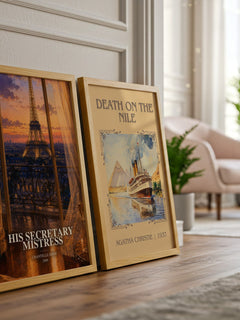 His Secretary Mistress watercolour print framed by window – literary home decor
