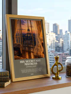 His Secretary Mistress bookish print framed by window – literary home decor