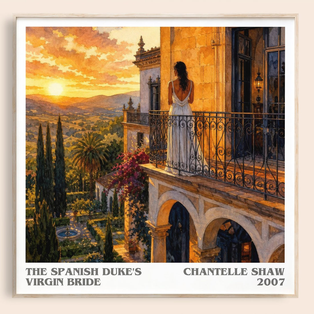 The Spanish Duke's Virgin Bride literary book poster by Chantelle Shaw – framed literary art print