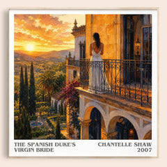 The Spanish Duke's Virgin Bride literary book poster by Chantelle Shaw – framed literary art print
