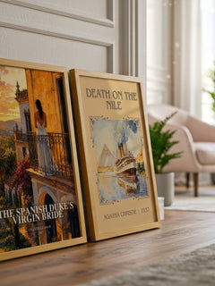 The Spanish Duke's Virgin Bride watercolour print framed by window – literary home decor