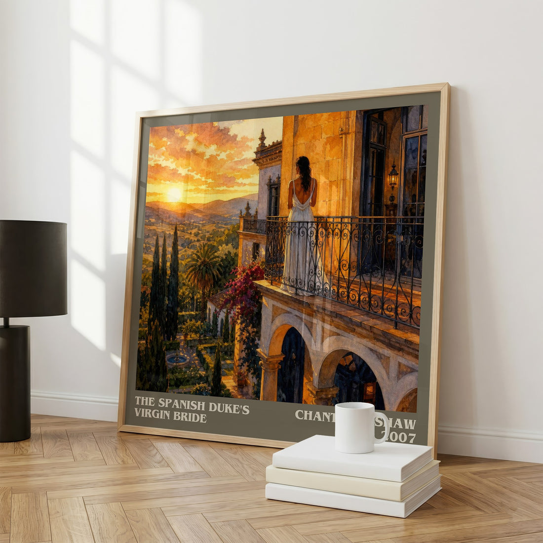 The Spanish Duke's Virgin Bride literary print framed by window – literary home decor