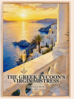 The Greek Tycoon's Virgin Mistress watercolour book poster by Chantelle Shaw – framed literary art print