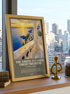 The Greek Tycoon's Virgin Mistress bookish print framed by window – literary home decor