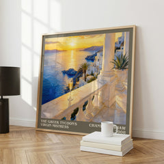 The Greek Tycoon's Virgin Mistress literary print framed by window – literary home decor