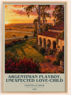 Argentinian Playboy, Unexpected Love-Child book cover book poster by Chantelle Shaw – framed literary art print