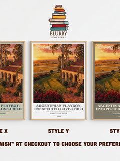 Argentinian Playboy, Unexpected Love-Child book cover print in frame leaning in hallway – romance wall art