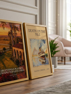 Argentinian Playboy, Unexpected Love-Child watercolour print framed by window – literary home decor