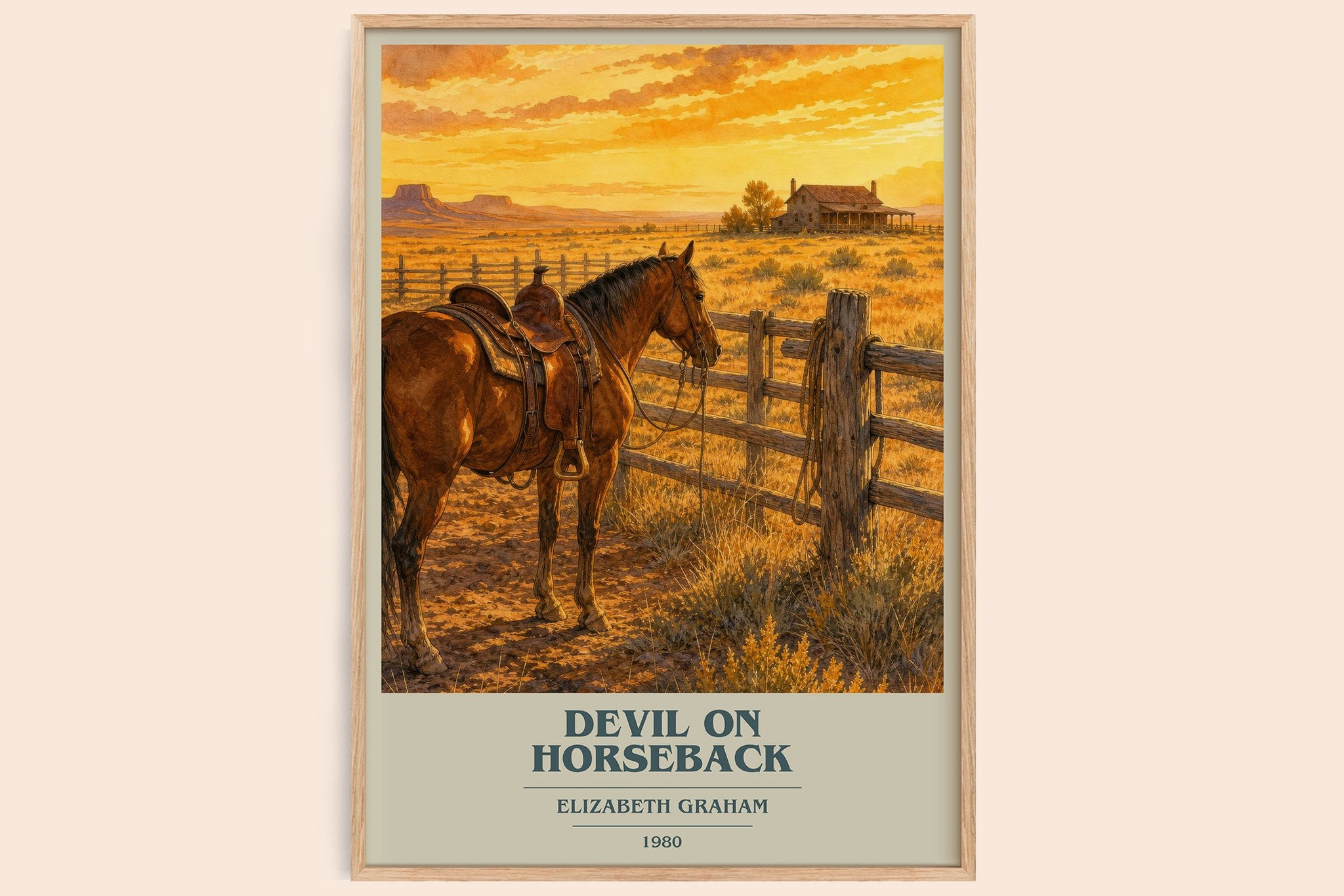 Devil on horseback Book Cover Poster by Elizabeth Graham