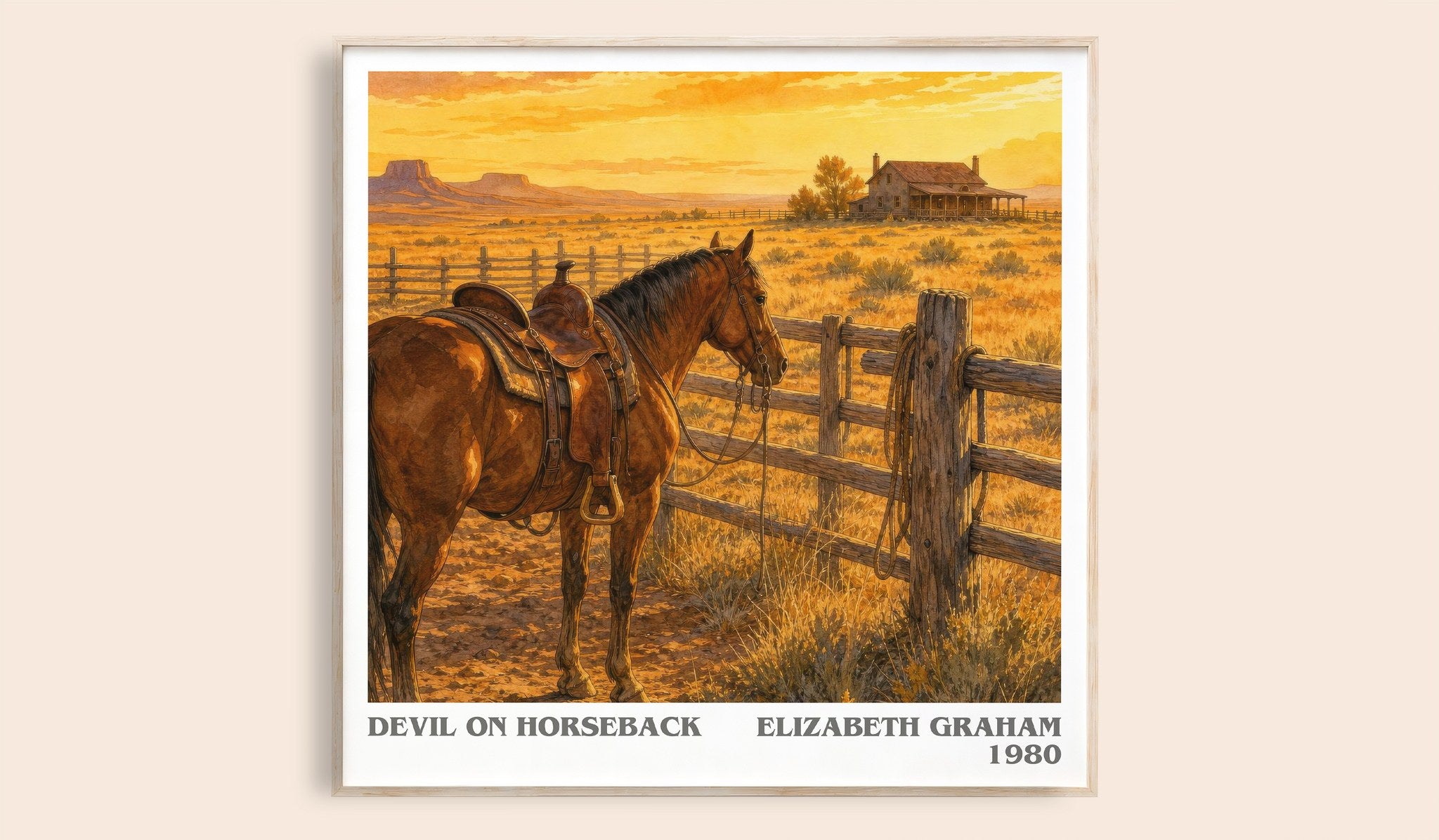 Devil on horseback Literary Art Print by Elizabeth Graham