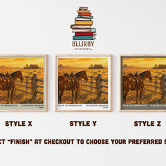 Devil on horseback literary print in frame leaning in hallway – romance wall art
