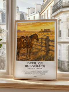 Devil on horseback bookish poster colour and style options – Elizabeth Graham book art