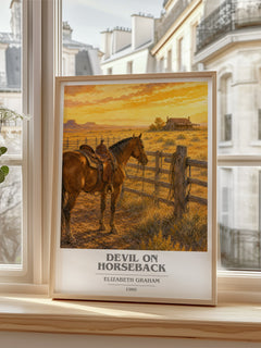Devil on horseback book cover poster colour and style options – Elizabeth Graham book art