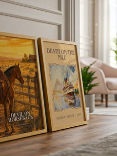 Devil on horseback watercolour print framed by window – literary home decor