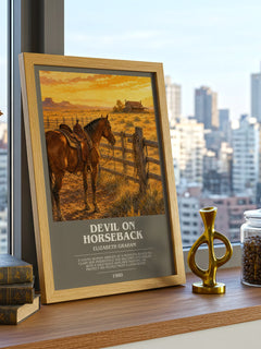 Devil on horseback bookish print framed by window – literary home decor