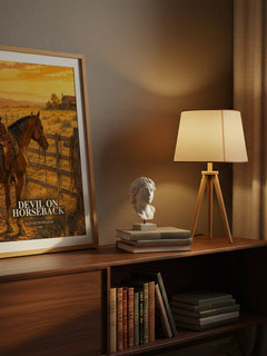 Devil on horseback watercolour print on bookshelf – Elizabeth Graham fan gift