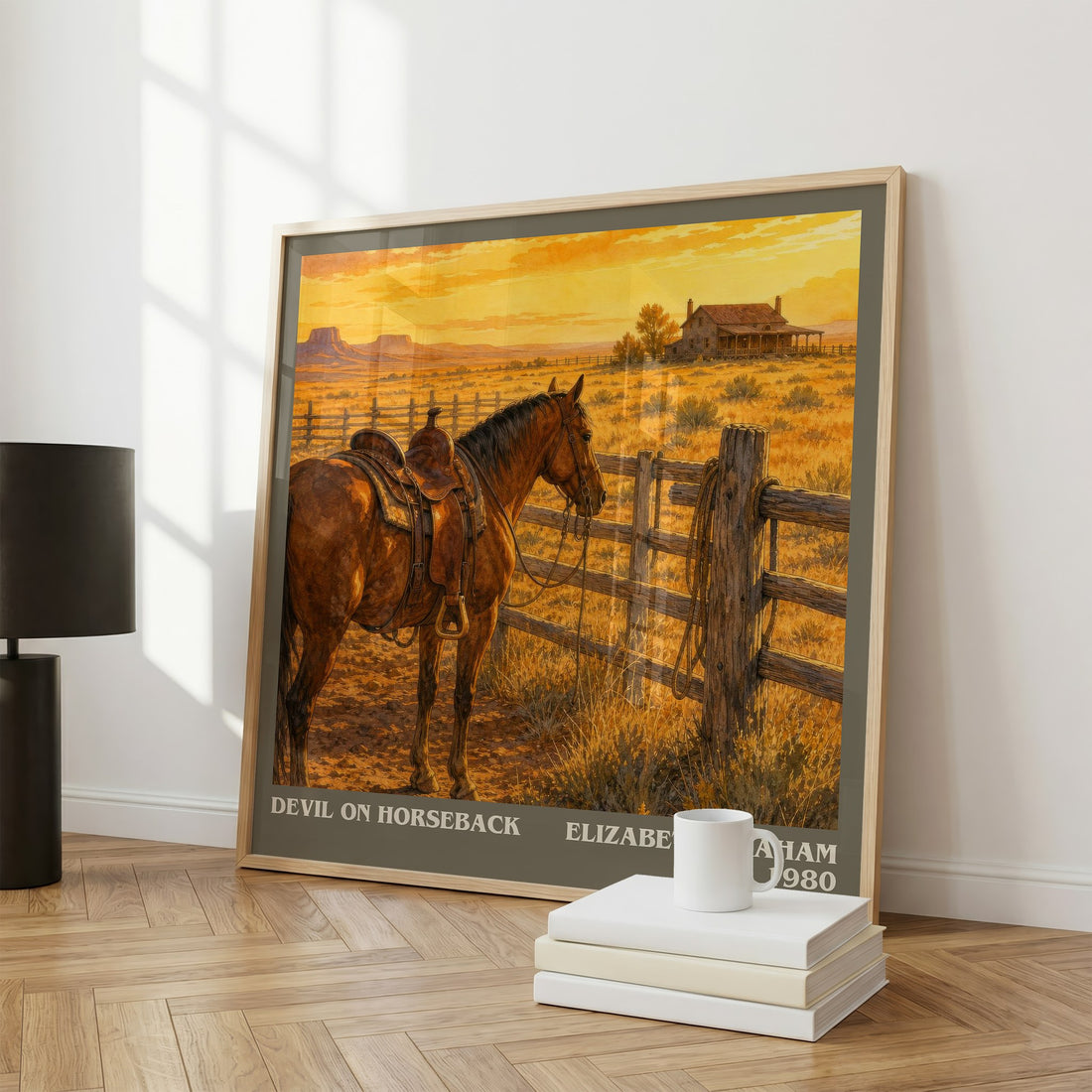 Devil on horseback literary print framed by window – literary home decor
