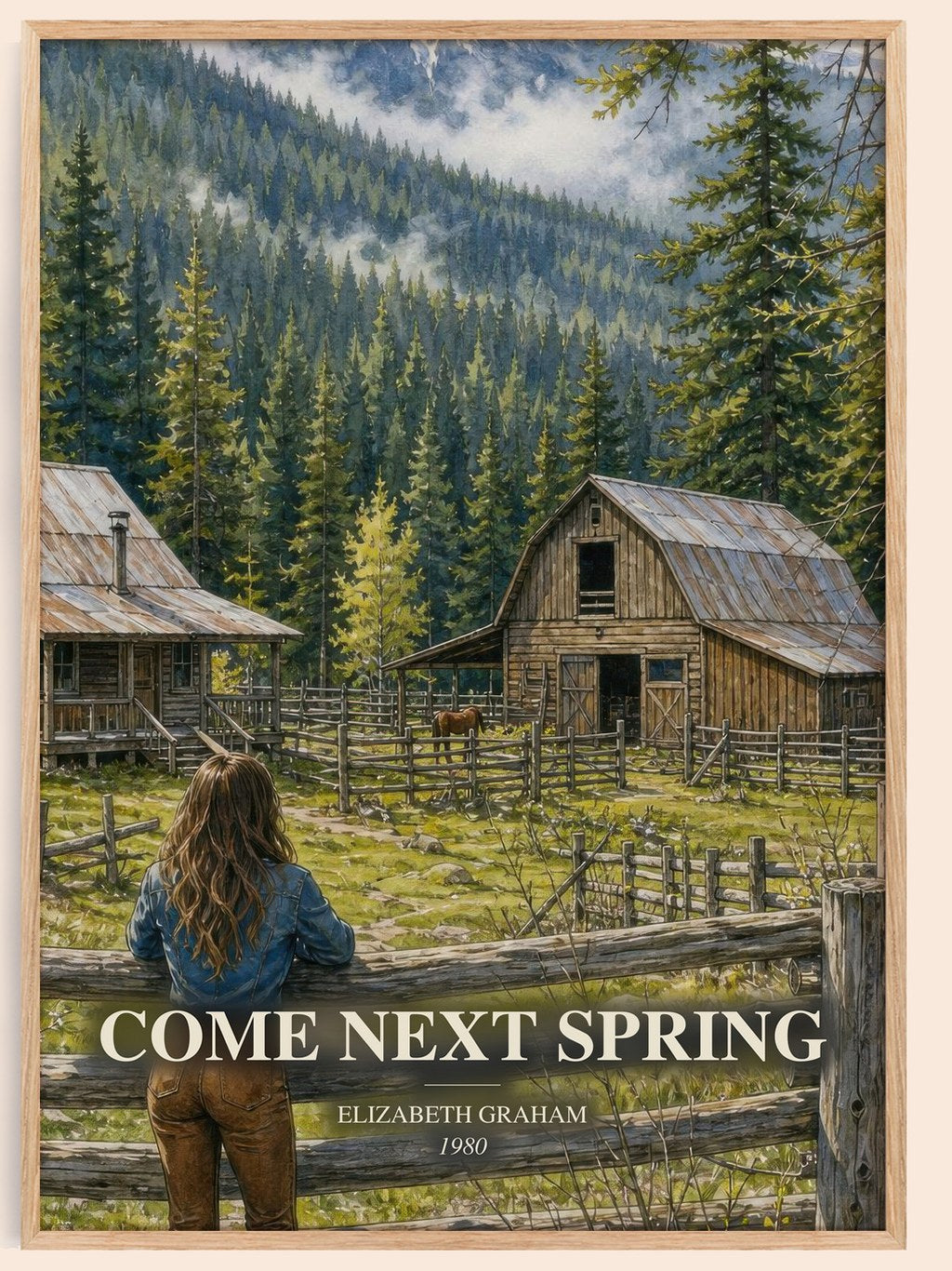 Come Next Spring watercolour book poster by Elizabeth Graham – framed literary art print