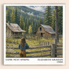 Come Next Spring literary book poster by Elizabeth Graham – framed literary art print
