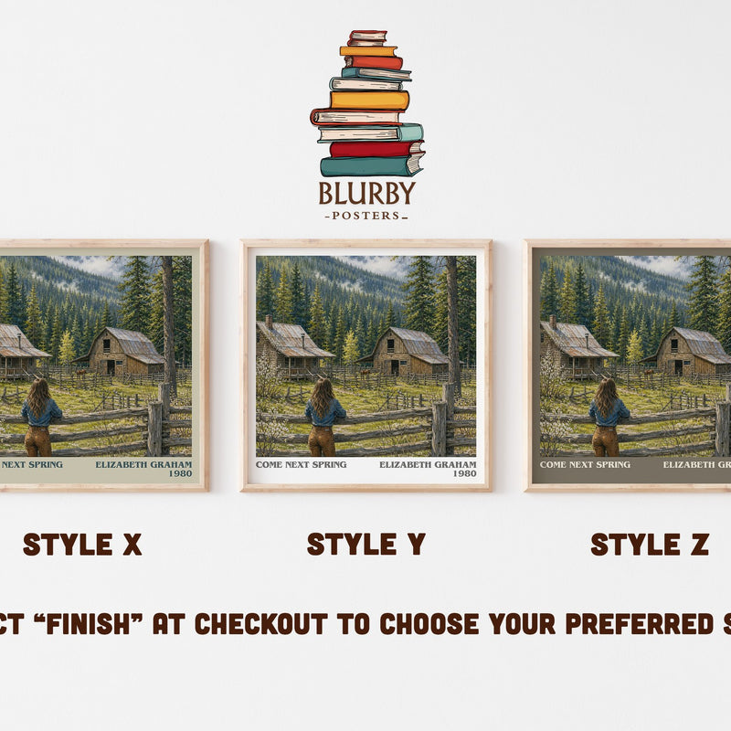 Come Next Spring literary print in frame leaning in hallway – literary fiction wall art