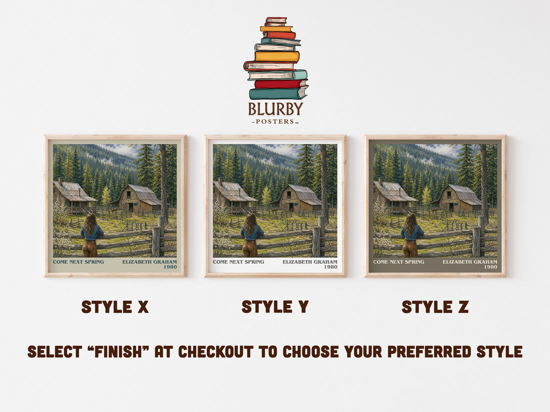 Come Next Spring literary print in frame leaning in hallway – literary fiction wall art (mockup)