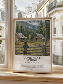 Come Next Spring bookish poster colour and style options – Elizabeth Graham book art