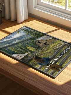 Come Next Spring watercolour book poster framed on wall – literary fiction wall art